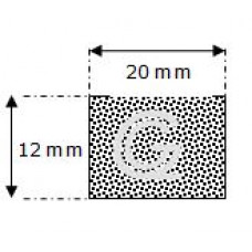 Rechthoekig mosrubber snoer | 12 x 20 mm | rol 50 meter